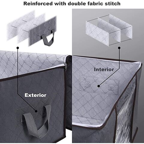 Saco de Armazenamento de Roupas de Grande Capacidade com Zíper Resistente e Janela Transparente