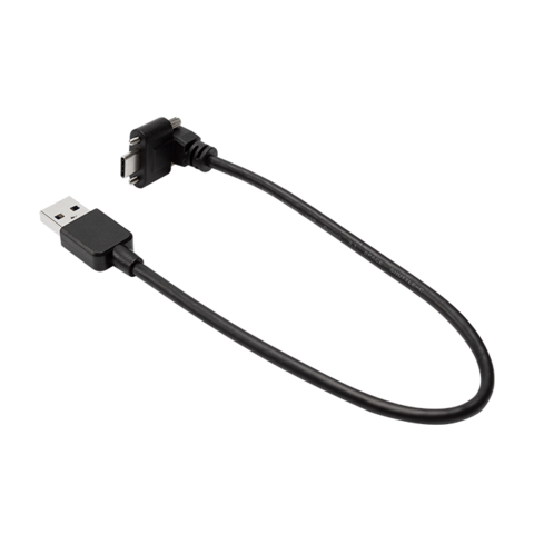 Cable USB CM a USB AM personalizado en ángulo de 90 grados con tornillos de bloqueo dobles