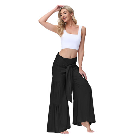 Cotton Linen Cropped Pants Women Oversize Solid Capri Pants 2023