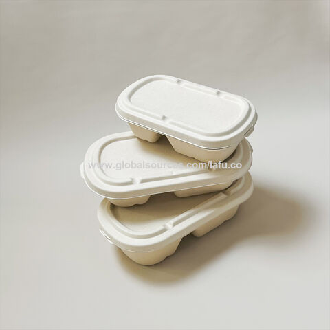 Bagasse Tableware Food Containers 850ml Salad Box with Sauce Compartment -  China Bagasse Tableware and Food Containers price