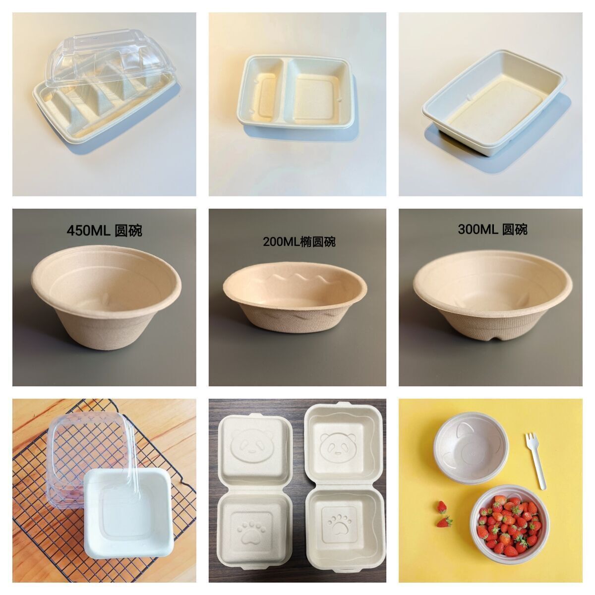 Buy Wholesale China Wholesale Food Container Sugarcane Bagasse Takeway Clamshell Hamburger Box