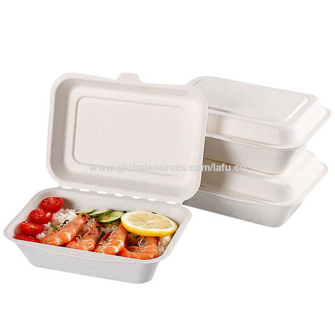 Disposable Pulp Food Containers Take Away Lunch Box Sugarcane Bagasse Pulp  Clamshell with Lid Restaurant Meal Prep to Go Compostable Lunch Take Away -  China Disposable Tableware and Biodegradable Tableware price