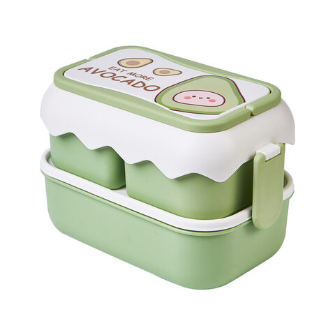 Portable Lunch Boxes Plastic Compartment Large-capacity Sealed Bento Box  Square Double-layer Fruit Lunch Box