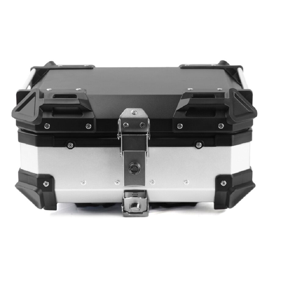 Boîte à bagages arrière de moto, coffre de rangement pour casque, boîte à  outils en aluminium, accessoires universels étanches, 25L, 36L, 45L, 55L
