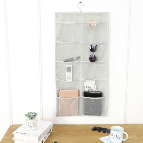 1pc Grey Underwear Storage Hanging Bag, Double-sided Storage Bag With Hook  For Socks & Underpants Storage