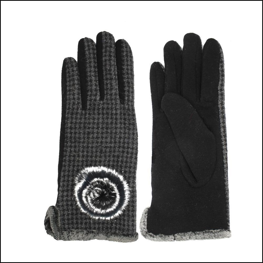 Buy Wholesale China Oem Knit Wool And Nylon Gloves With Fur Decoration ...