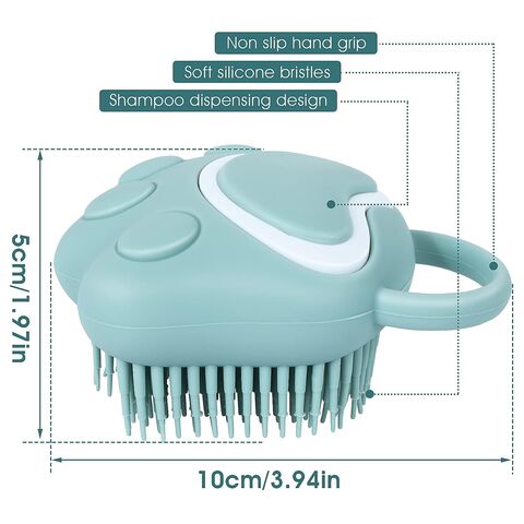 Cat Grooming Bath Brush Scrubber- Soft Silicone Shampoo Massage Dispenser  For Cats (Yellow)- Super Deal ! (Limited 1 per customer) 