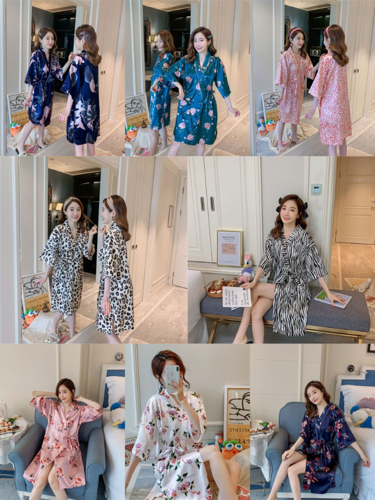 Buy Standard Quality China Wholesale Thin Silk Nightgown Short Sleeve  Mid-length Women's Nightdress Japanese Kimono Sexy Bathrobe Women's  Homewear $0.99 Direct from Factory at Guangzhou Di Sui Jiao Clothing Co.,  Ltd.