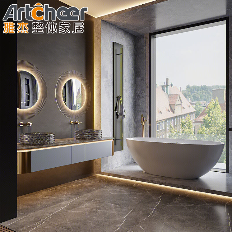 Photo inspiration: Luxury Waterproof Bathroom Designs Reference: Hot Selling New Design Wholesale Manufacture Luxury Commercial Double Sink