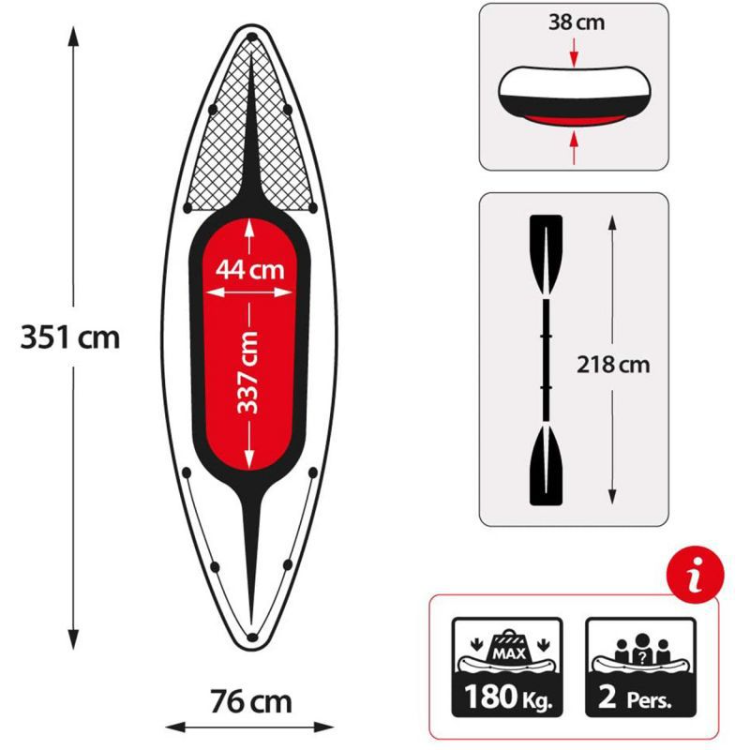 Hot Sale Inflatable Boat Raft Folding Kayak Two Seat Inflatable Boat ...