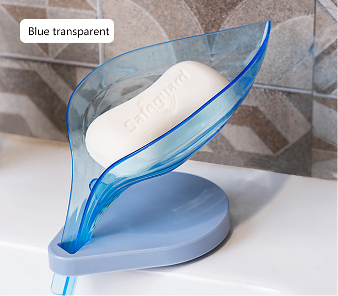 Dropship 3pcs Bar Soap Holder; Shower Soap Holder; Self Draining; Leaf  Shape Self Draining Soap Holder; With Suction Cup Creative Soap Box;  Draining Dish Kitchen Bathroom Supplies; Blue; Grey to Sell Online