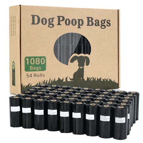 Bolsas de caca, 16 rollos de bolsas de caca de perro, bolsas de caca de  perro con 1 dispensador, bolsas grandes de caca de mascotas impermeables, G
