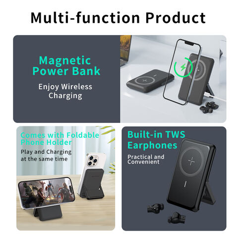 Power Bank Wireless Charging Pouch 10000mAh Power Bank Case Belt Clip For  IPhone 15 Pro Max