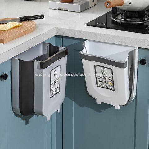 Poubelle de cuisine à suspendre – Mini poubelle pliable pour cuisine – Mini  poubelle pliable à suspendre pour porte d'armoire de cuisine, petite