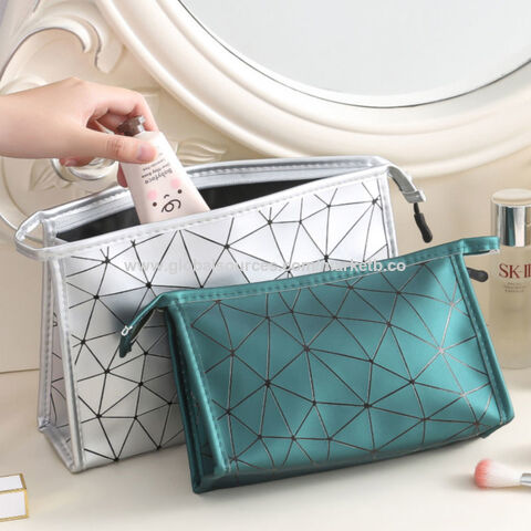 Lux Leather Makeup Bag Large Capacity Travel Cosmetic Bag 