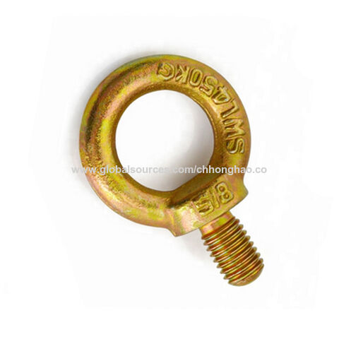 Screw Eye Hook Stainless Eye Hole Screws Yellow Zinc Plated Eye