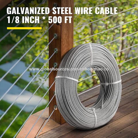 7x7 Galvanized Steel Cable,1/8'' Aircraft Cable, 500ft Galvanized Steel  Wire Rope W/cable Clamps - Expore China Wholesale 7x7 Galvanized Steel Cable  and Aircraft Cable, Wire Rope Cable, Galvanized Steel Wire Rope
