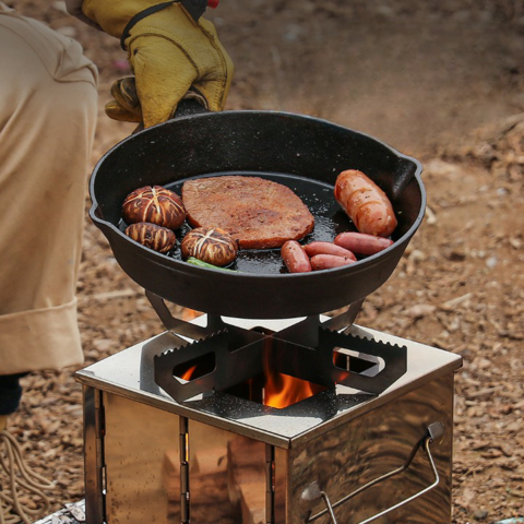 Estufa para acampar al aire libre, mini estufas de leña portátiles de acero  inoxidable