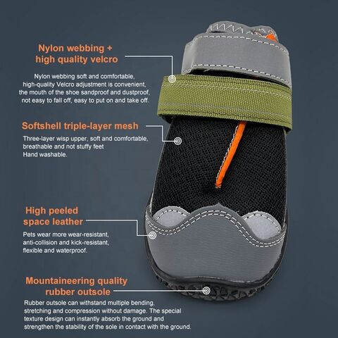 Shoes for Small Dogs with Reflective Stripe Rugged Anti-Slip Rubber Sole Dog  Boots Waterproof Puppy Shoes Chihuahua Teddy Hiking