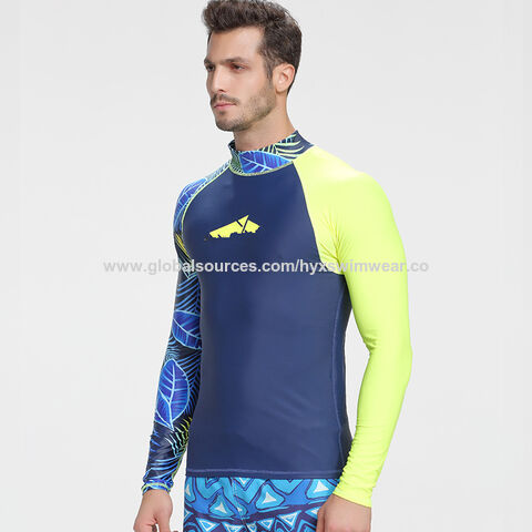 Camiseta de Natación de Manga Larga de Secado Rápido Resistente al Cloro Protección Solar Upf50+ para Hombre Surfing