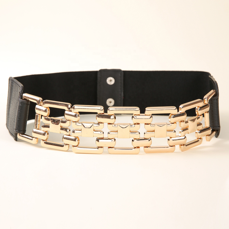 Chain Belts Leather Waist Belt for Women Layered Metal Chain Belt