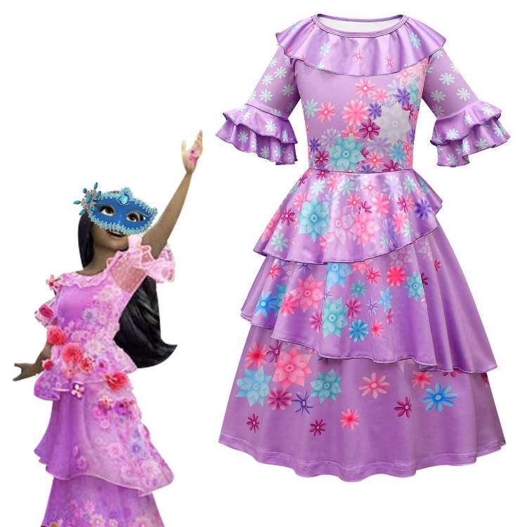  Disney Encanto Isabela Dress, Costume for Girls Ages 3