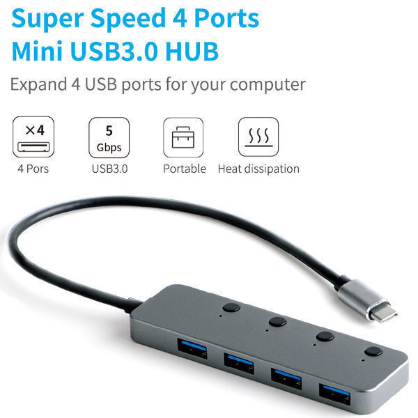 Hub USB 3.0 4 ports : connectivité pratique pour votre portable