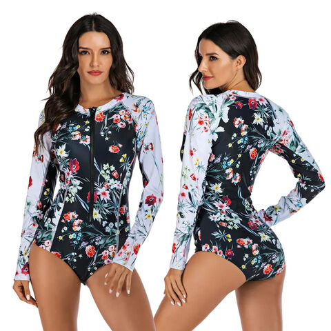 Surf Rashguard Sexy Manga Larga Mujer Bañadores Bañador de una pieza Rash  Guard Traje de Baño Traje de baño playa Bodysuit Monokini de desgaste -  China Bikini y traje de baño precio