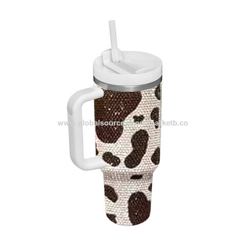 40oz Diamond Handle Tumbler Cow Leopard Printed Modern Tumbler