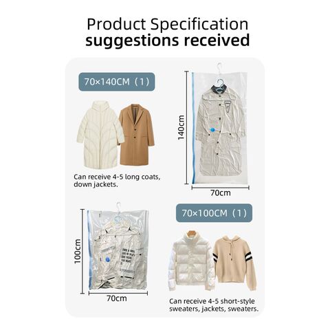 Transparent Clothing Bag Coat Dust Cover Clothing Vacuum Compression  Storage Bag Down Jacket Hanging Bag