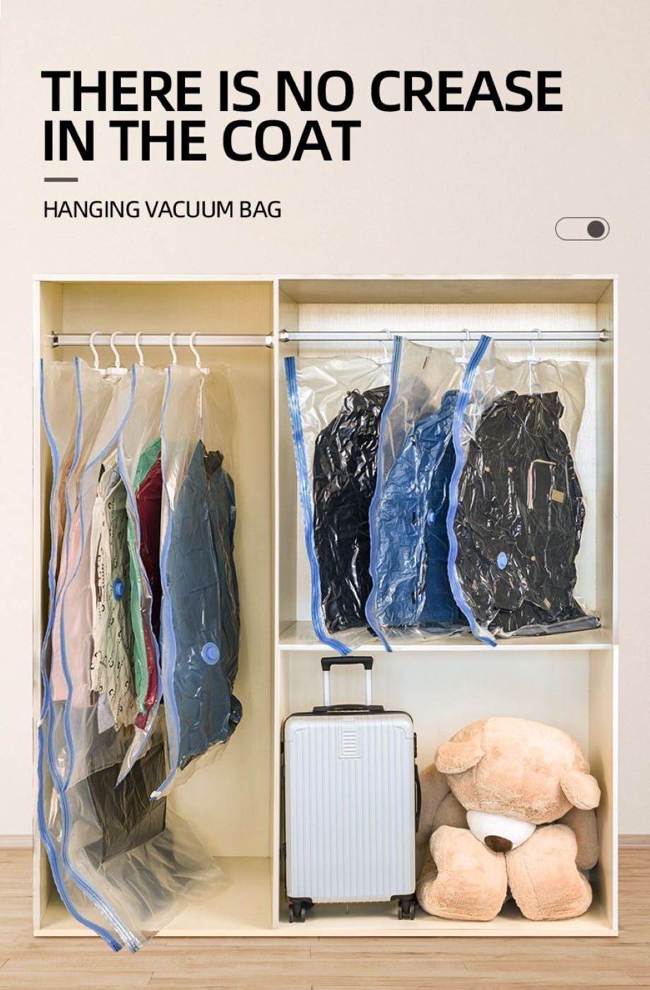 Hanging Vacuum Storage Bags Clothes Storage Bag Reusable Vacuum