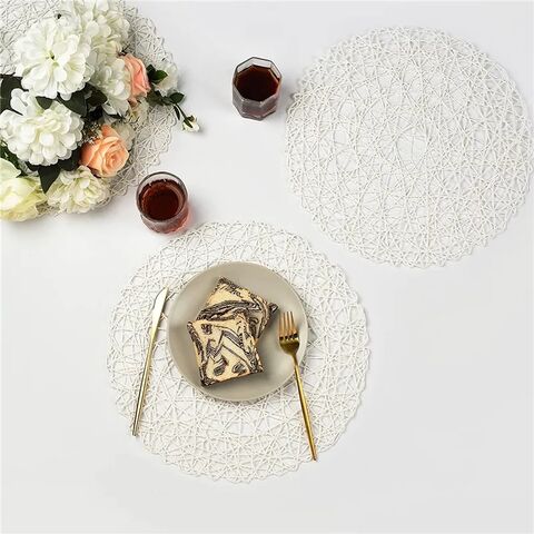 Bulk Buy China Wholesale Round Woven Non-slip Placemats, Cotton