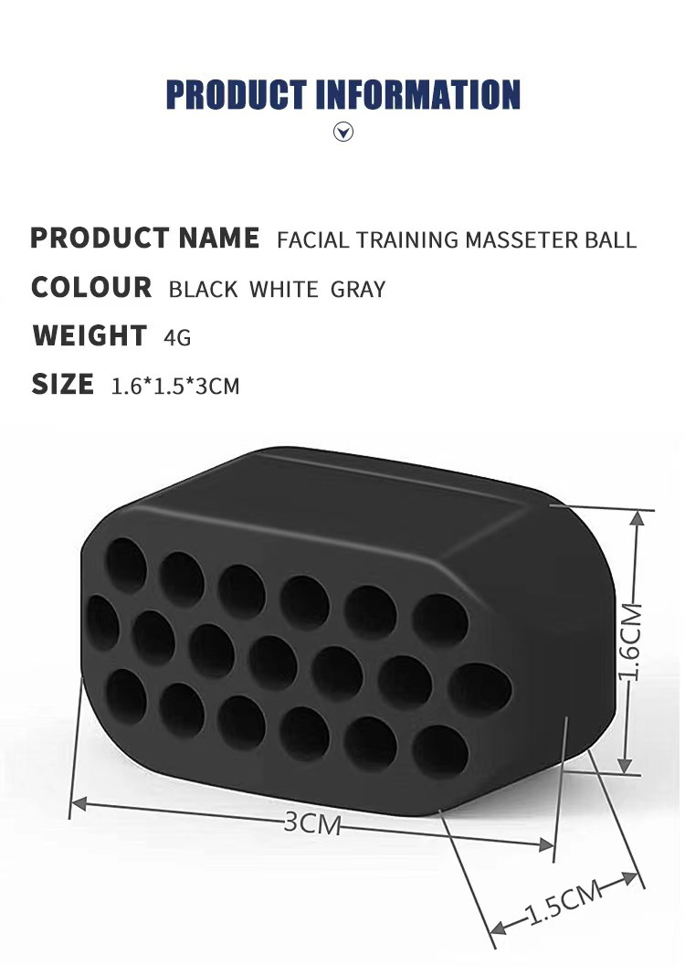 Home Silicone Masseter Ball Jaw Trainer Facial Muscle Trainer Chewing ...