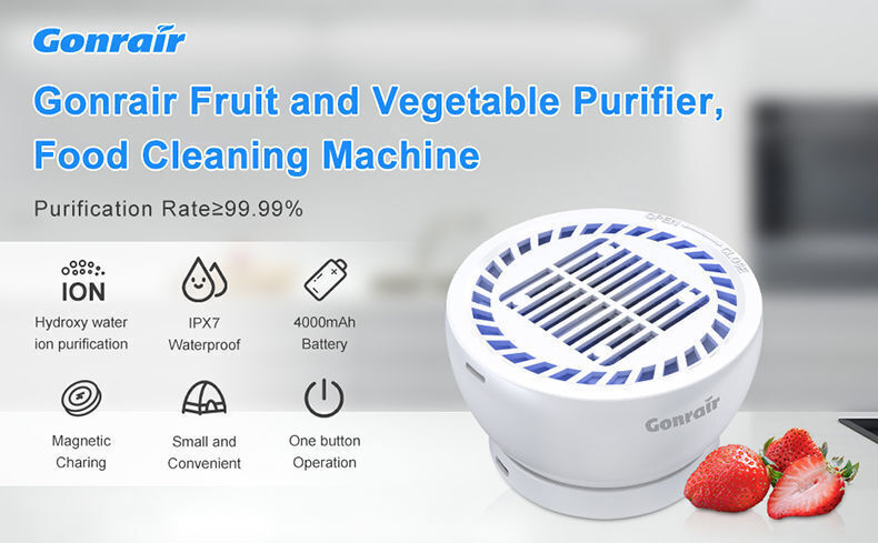 Machine à Laver les Fruits et Légumes, 4000 mAh Purificateur d'Aliments USB  sans Fil Portable, Machine de Purification des Aliments pour Nettoyer