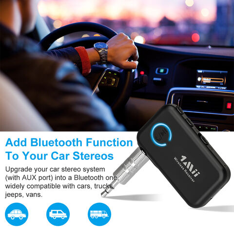 1Mii Bluetooth 5.1 Auxiliary Receiver, 12-Hour Battery Life, 70ft Range,  Built-In Microphone, Safe Hands-Free Operation
