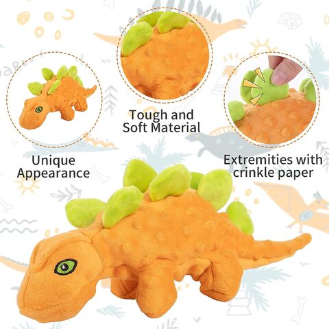 GoDog Juguete de Peluche Resistente Triceratops para Perro, Grande