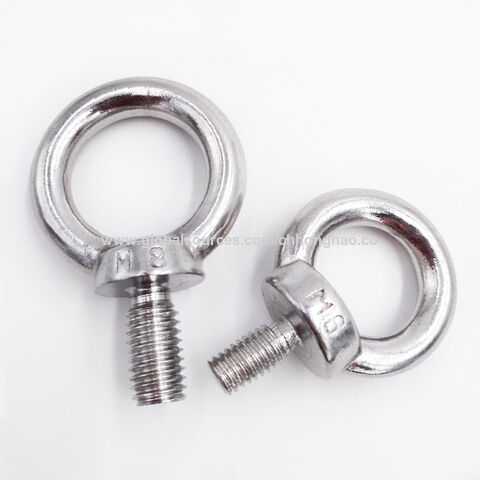 304 Stainless Steel Eye Bolt A2 Marine Lifting Eye Screws Ring Loop Hole  for Eyebolt Cable