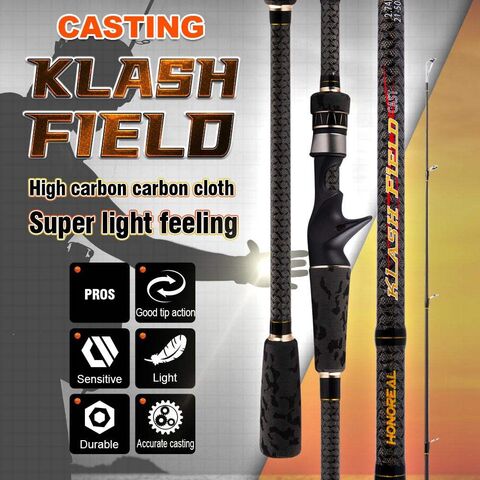 Honoreal Klash Field Custom Manufacturer Carbon Fiber 2 Section 2.74m  21-50g Light Casting Fishing Rod - Explore China Wholesale Casting Rods  Fishing and Casting Rods, Casting Fishing Rod, Casting Rods
