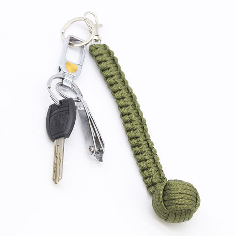 Fm Paracord Monkey Fist Key Chain For Self Defense Metal Ball Monkey Fist -  Buy China Wholesale Paracord Bracelets $0.62