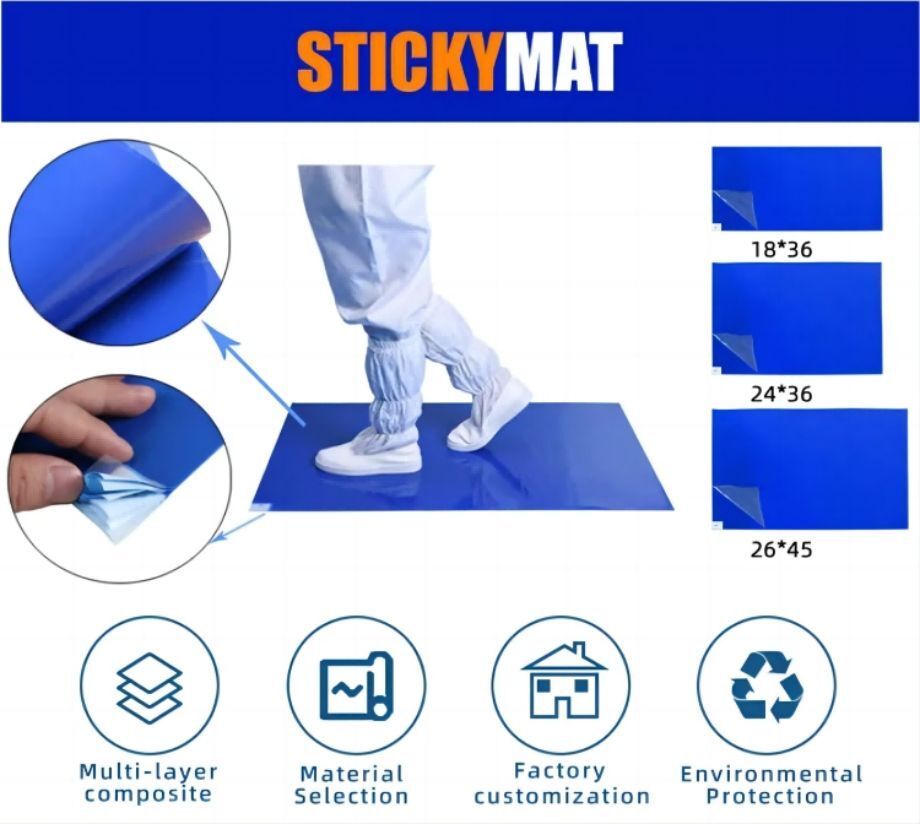 Buy Wholesale China Cleanroom Blue Pe Disposable Sticky Floor Mat Door