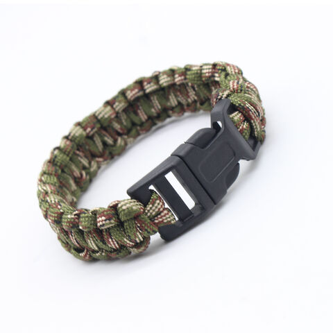 Custom 550 Camping Clips Clasps Fire Starter Knife Compass Engraved Survival  Paracord Bracelet - China Survival Paracord Bracelet and Survival Paracord  price