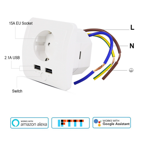 NOUS - Prise intelligente WIFI + Mesure de consommation 15A TUYA - NOUS-A1  - NOUS