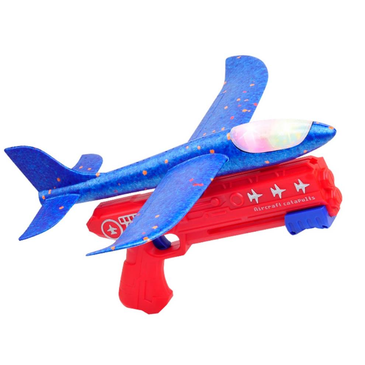 Set of 6 Airplane Launcher Toy, Kids Kite, LED Foam Glider