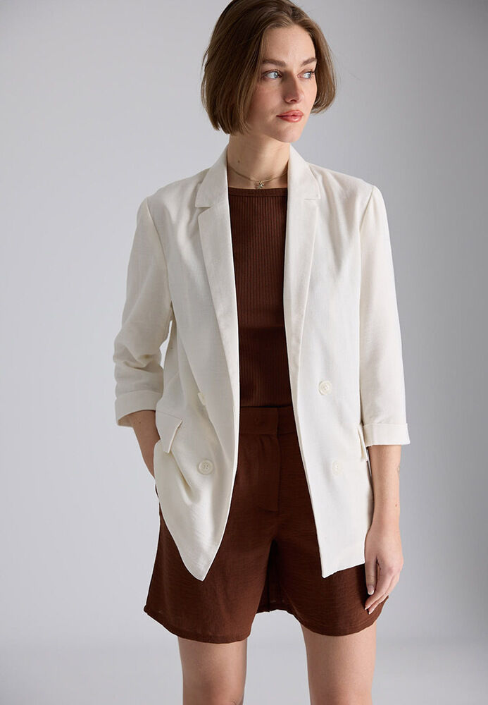 Lightweight Linen-Look Blazer main image 1
