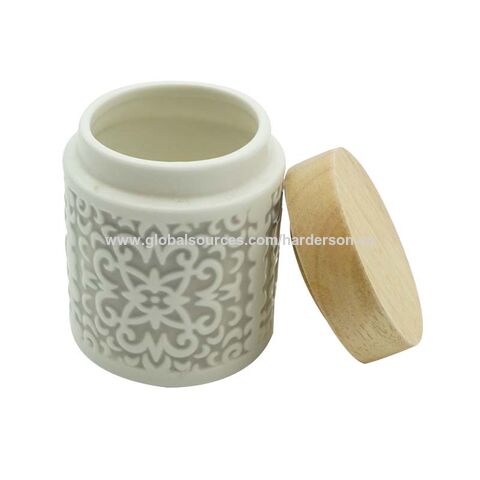 12 oz Ceramic Candle Jar with Bamboo Lid