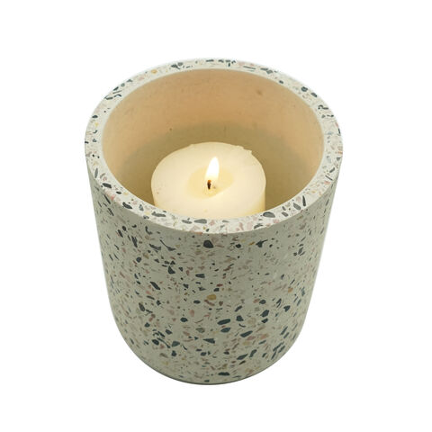 Tealight Candle Holder (Terrazzo) Black / 1 Pack