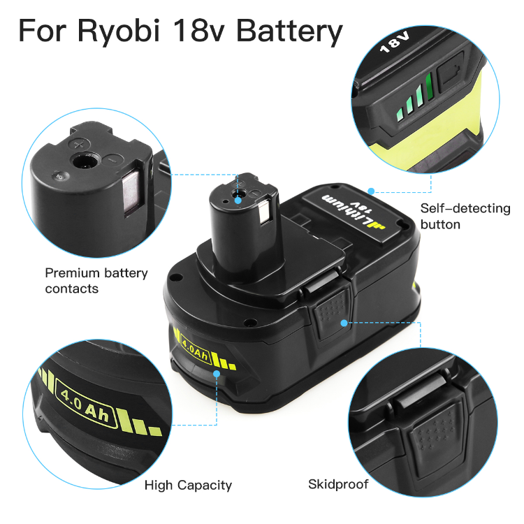 Replacement 18v Ryobi Lithium Ion Battery Pack 3ah 4ah 5ah 6ah For ...