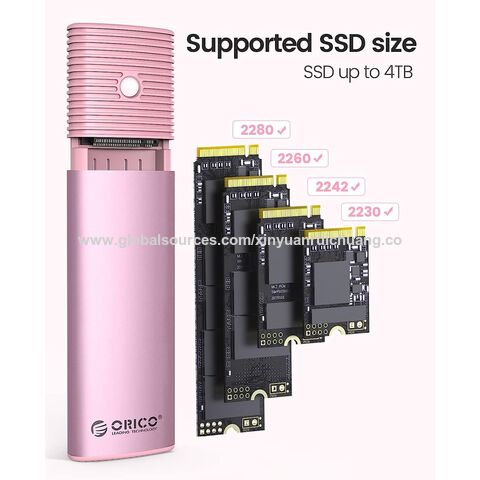ORICO NVME Boîtier SSD M.2 USB-C USB3.1 Gen2 10Gbps Transparent Boîtier  Externe de Adaptateur pour Disque Dur de 2280 PCI-E M2 M-Key SSD,USB Type C  convertisseur Case avec C to C 