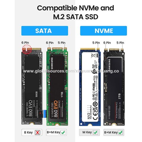 ORICO Boîtier SSD M.2 NVMe 20Gbps USB3.2 Gen2x2 Adaptateur PCIe USB-C pour  NVMe M-Key/M+B Key SSD 2230/2242/2260/2280, Aluminium Adaptateur NVMe