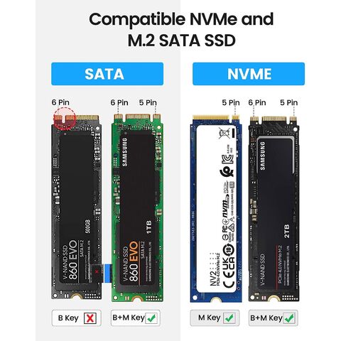 NVME-20 Gbps-Silver - ORICO Boîtier SSD en aluminium amélioré, clé NVMe M,  prise en charge du disque dur externe, boîtier PC UASP,PCIe Type C, M2